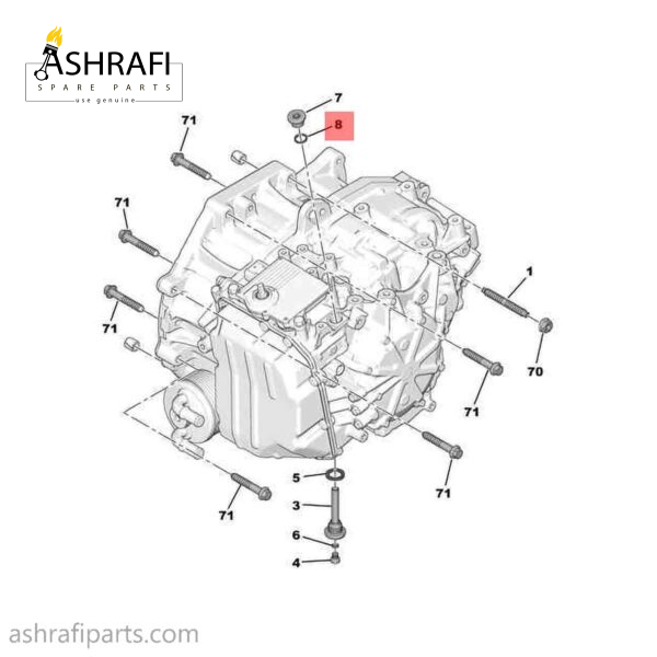 واشر پیچ سرریز گیربکس پژو 2008 508 c3
