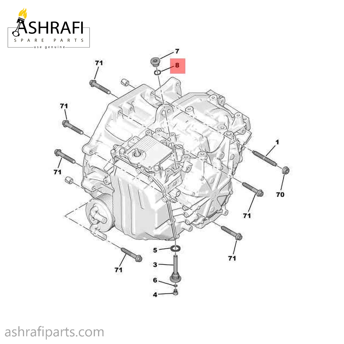واشر پیچ سرریز گیربکس پژو 2008 508 c3